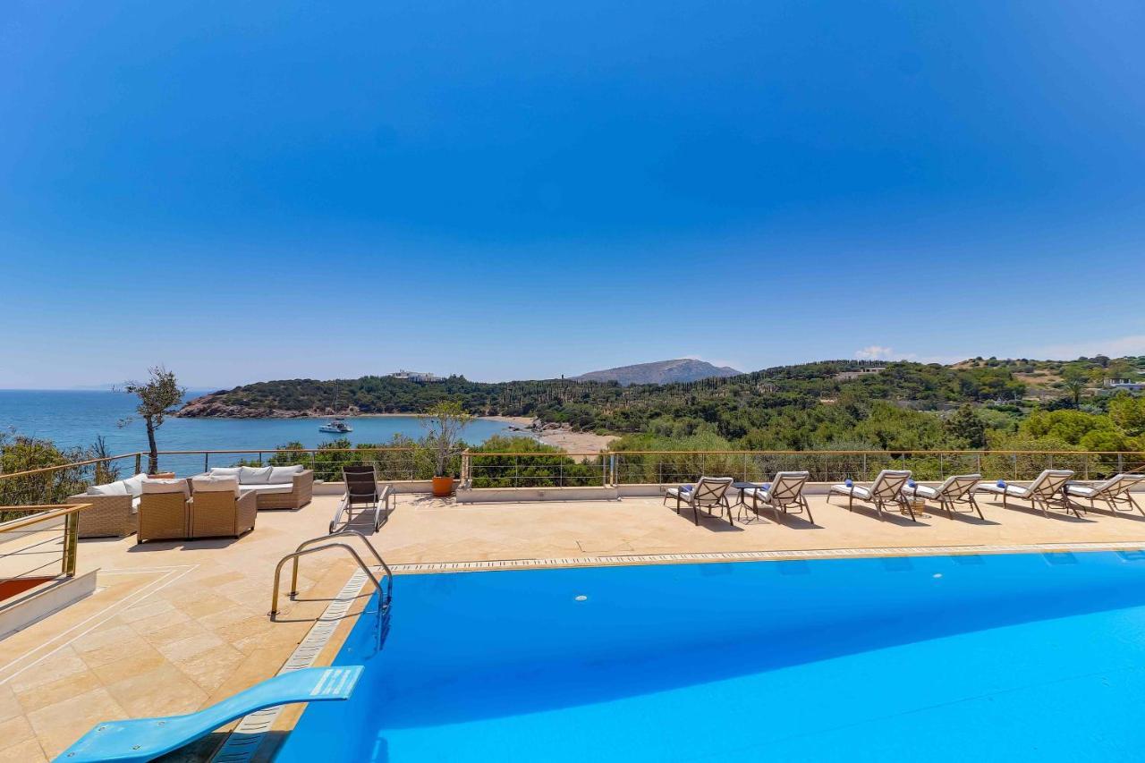 Black Diamond Beachfront Pool Villa Pasithea In Sounio, Athens Cap Cap Sounion Extérieur photo