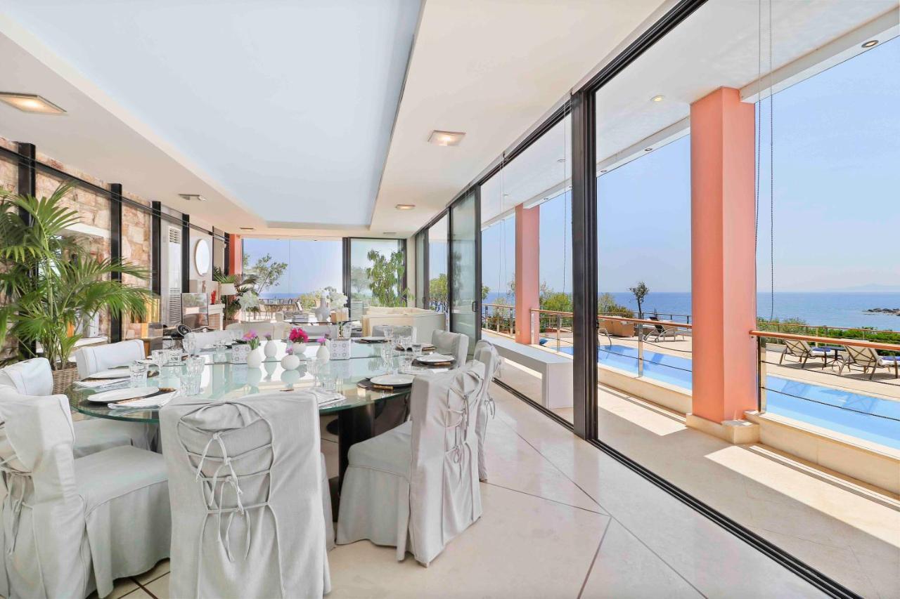 Black Diamond Beachfront Pool Villa Pasithea In Sounio, Athens Cap Cap Sounion Extérieur photo