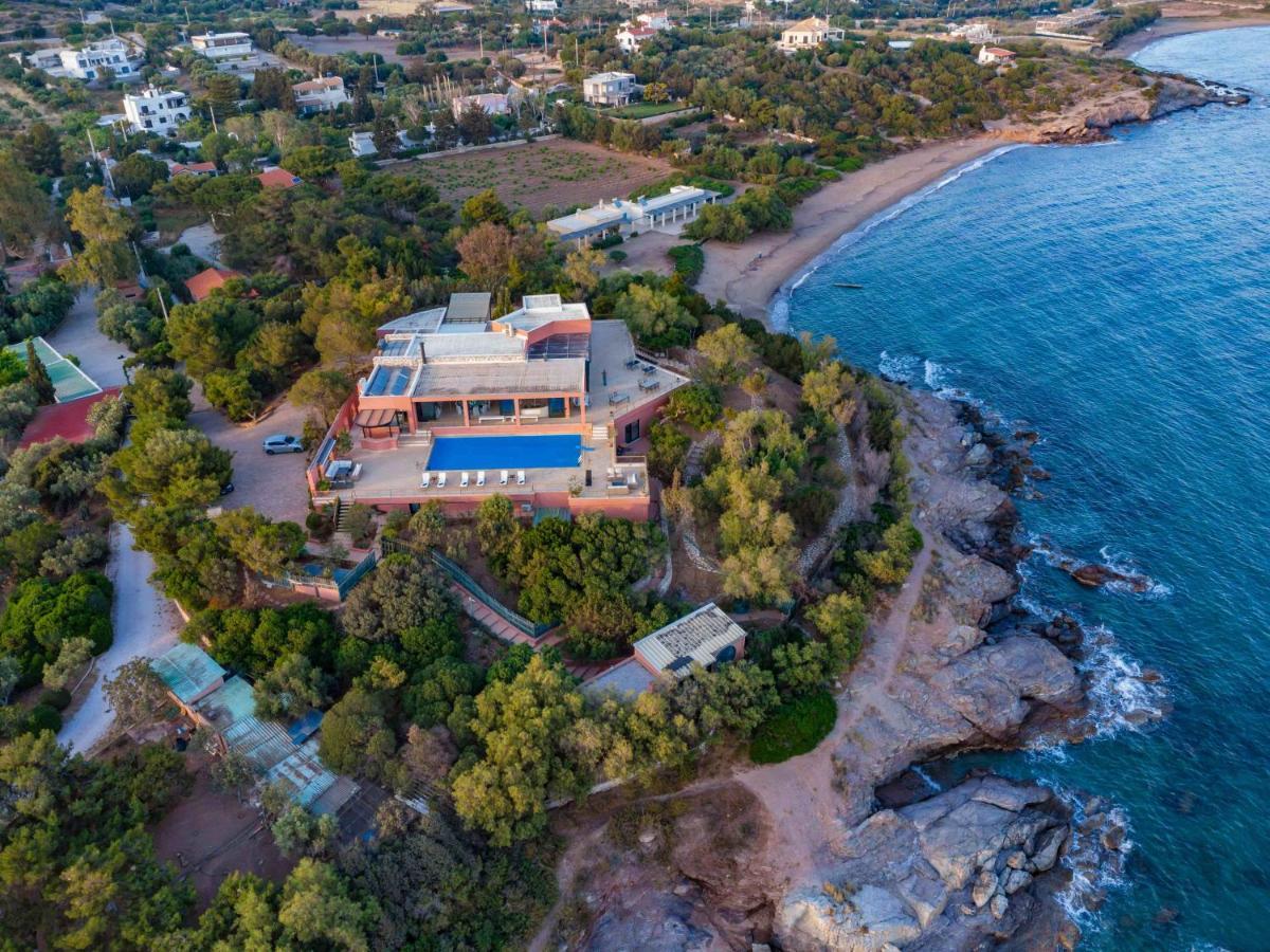 Black Diamond Beachfront Pool Villa Pasithea In Sounio, Athens Cap Cap Sounion Extérieur photo